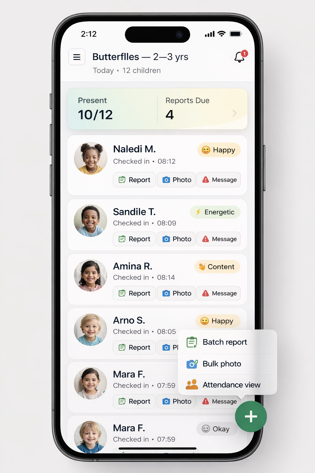 Teacher classroom list view